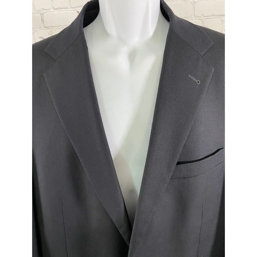 Chiarelli Traveler Dark Blue Wool Blend Two Button Blazer Jacket Size 46R *read